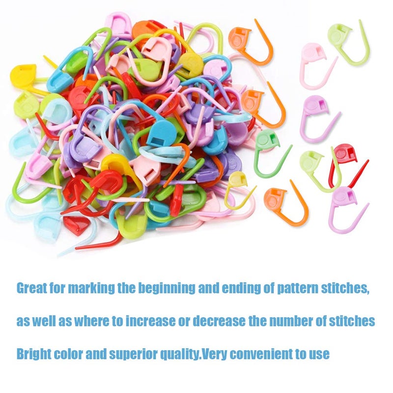 Mayboos 500 Pieces Colorful Knitting Markers Crochet Clips, Knitting Crochet Stitch Markers, Stitch Counter Needle Clips for Knitting DIY Craft Plastic Safety Pins - Image 3